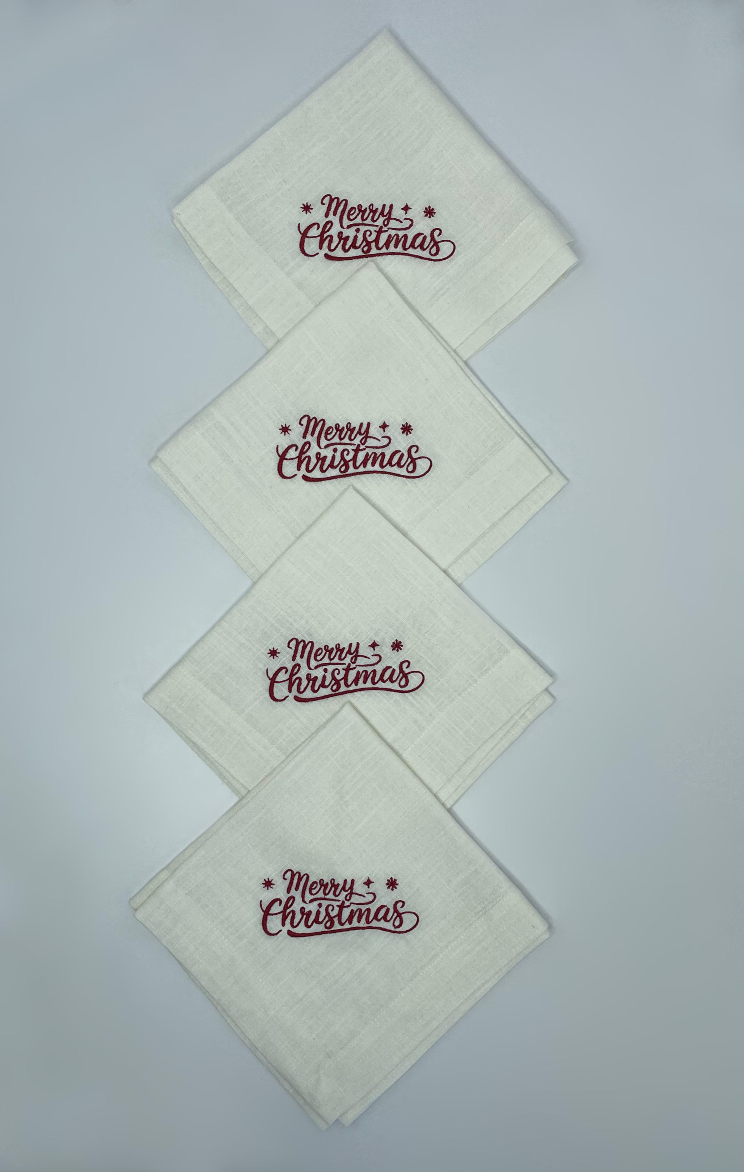 Салфетка с вышивкой Merry Christmas 2 шт. Белый (30100467) - фото 5 Салфетка с вышивкой Merry Christmas 2 шт. Белый (30100467) - фото 5