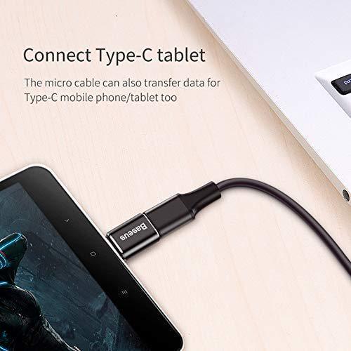 Кабель BASEUS Type-C-Micro-USB 2.4A OTG 480 Мбіт/с USB-C на Micro-B Чорний (CAMOTG-01) - фото 2