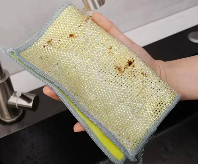 Набор двусторонних тряпок царапающих салфеток для мытья посуды и овощей салфетка 3 шт. Разноцветный (25819cbb) - фото 3 Набор двусторонних тряпок царапающих салфеток для мытья посуды и овощей салфетка 3 шт. Разноцветный (25819cbb) - фото 3