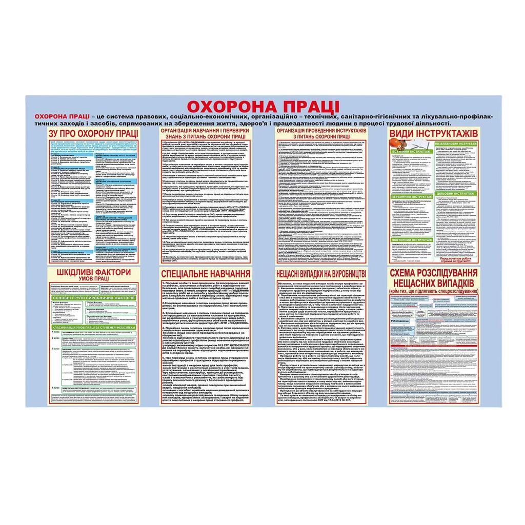Інформаційний стенд Охорона праці з ламінацією 1220х800 мм ПВХ 3 мм (47301)