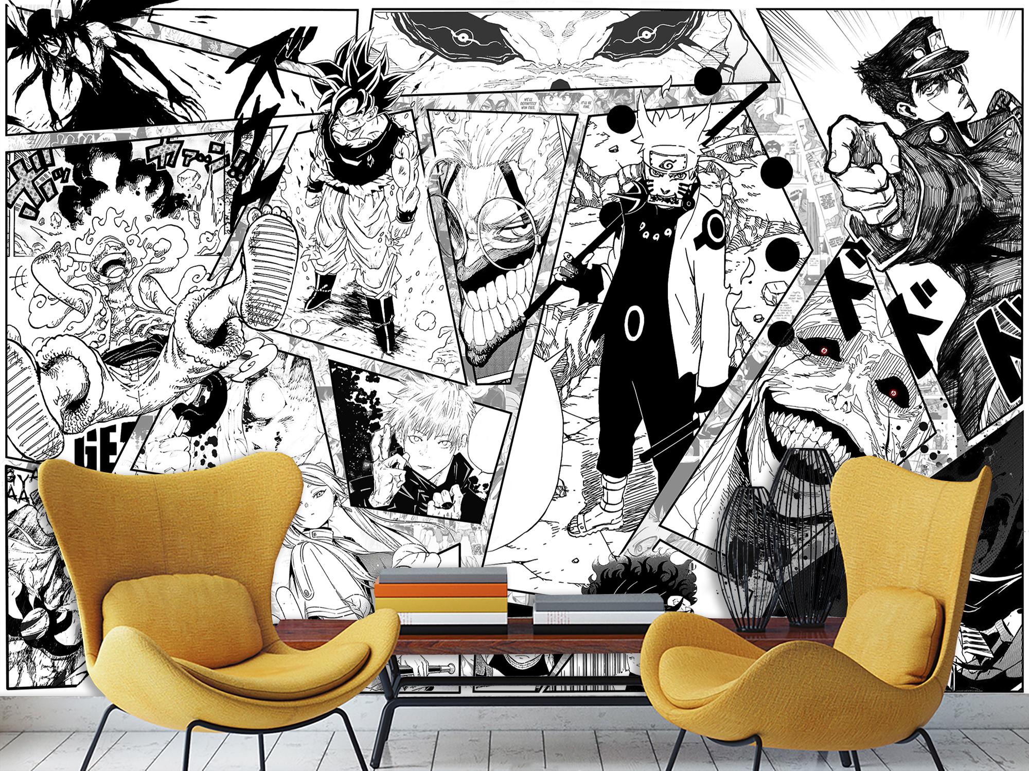 Фотошпалери флізелінові Upstream Чорно-білий колаж з персонажами Аніме/Манг 285х190 см (S5OTR-090/4) - фото 5 Фотошпалери флізелінові Upstream Чорно-білий колаж з персонажами Аніме/Манг 285х190 см (S5OTR-090/4) - фото 5