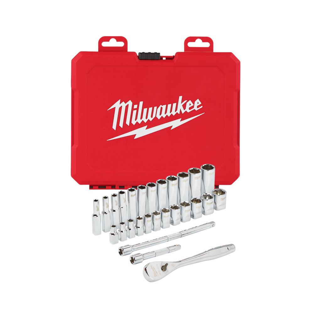 Набір метричних головок з тріскачкою 1/4" Milwaukee 28 пр. (4932464943)