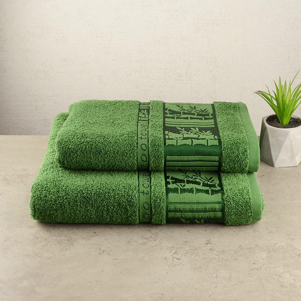 Набор махровых полотенец GM Textile BambooN 50х90/70х140 см Зеленый