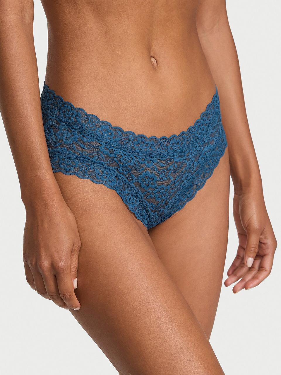 Трусики женские Victoria's Secret Lace Cheeky M Синий (2879987312164)