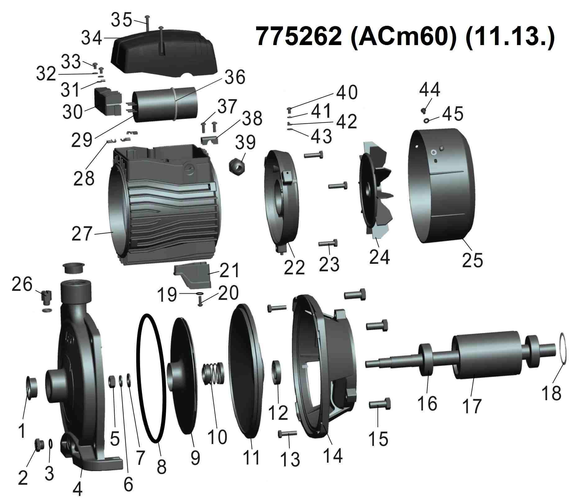 Поверхневий насос центробіжний LEO 3.0 0,6 кВт Hmax 27 м Qmax 90 л/хв (AKD4389) - фото 3