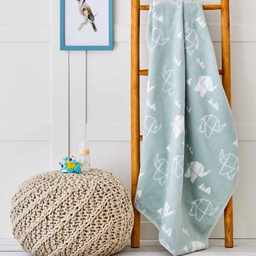 Детский плед в кроватку Karaca Home Geometric Elephant 100х120 (svt-2000022268110)
