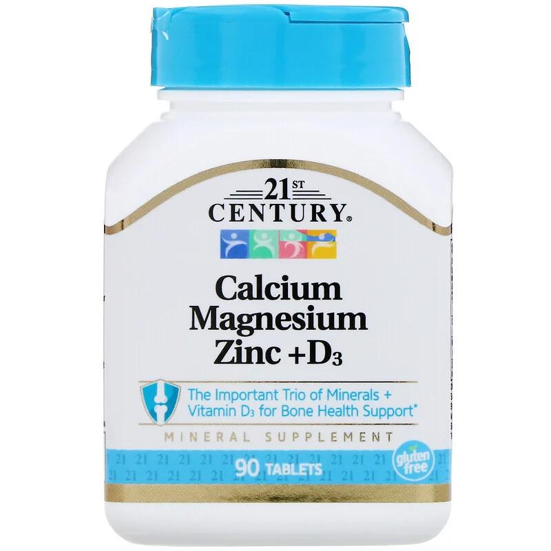 Витамины 21st Century Calcium Magnesium Zinc + D3 90 таблеток