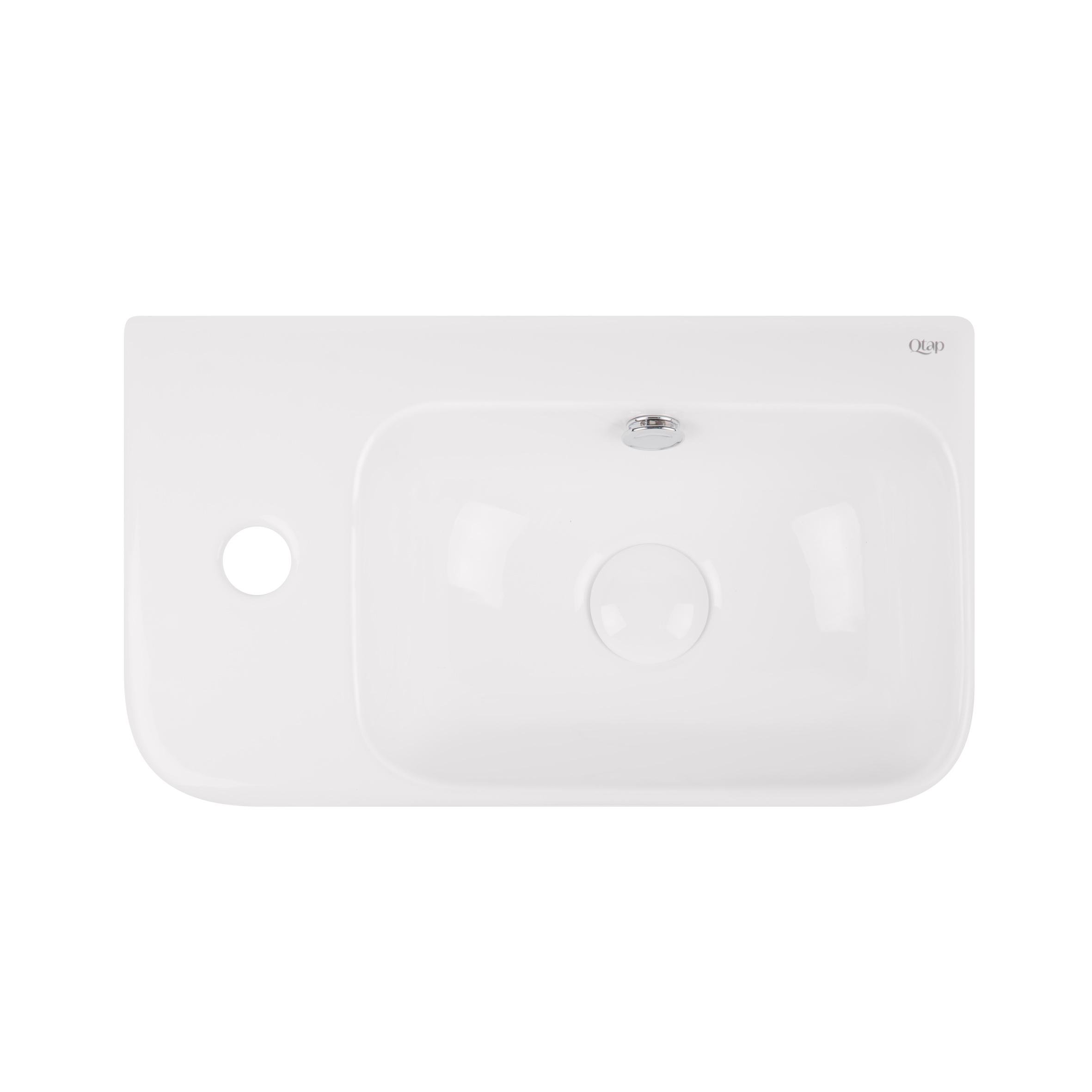 Раковина Qtap Tern з донним клапаном 450х260х155 мм White (QT17115117LW)