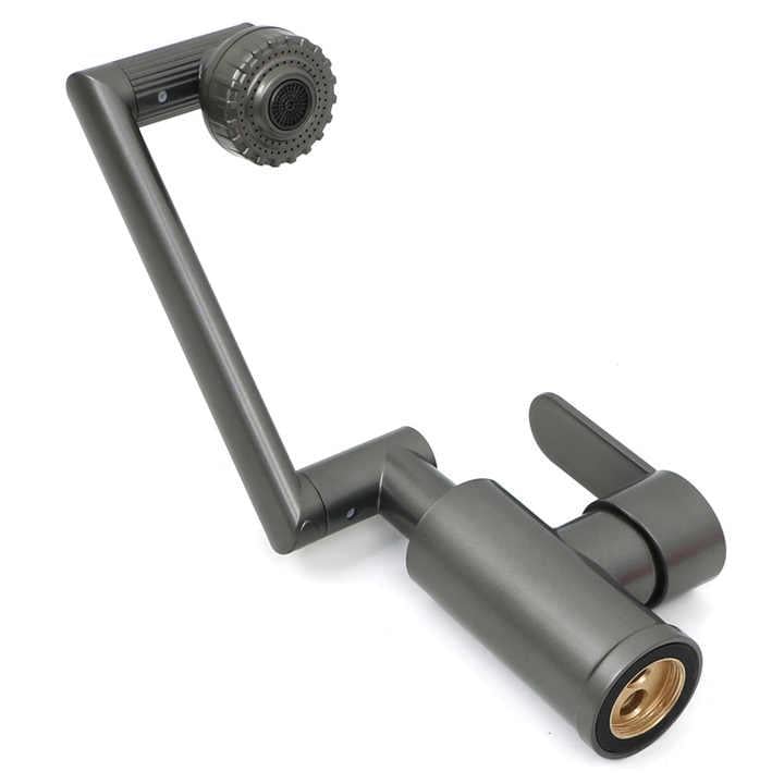 Змішувач для раковини поворотний складаний Water Tap Графітовий - фото 14