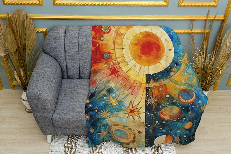 Плед PromoZP Абстрактные звезды плюш однослойный 135х150 см (102359-3)