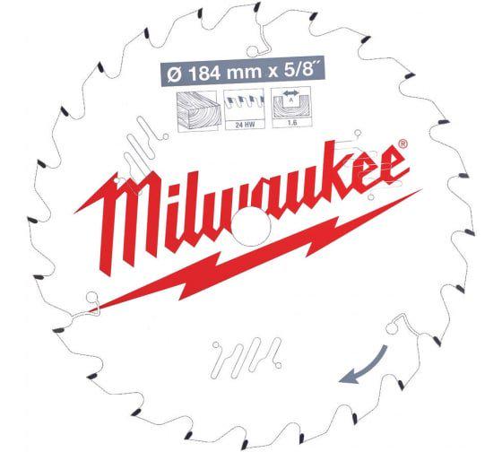 Пиляльний диск Milwaukee по дереву 184x15,87x1,6 24Z (4932471378)