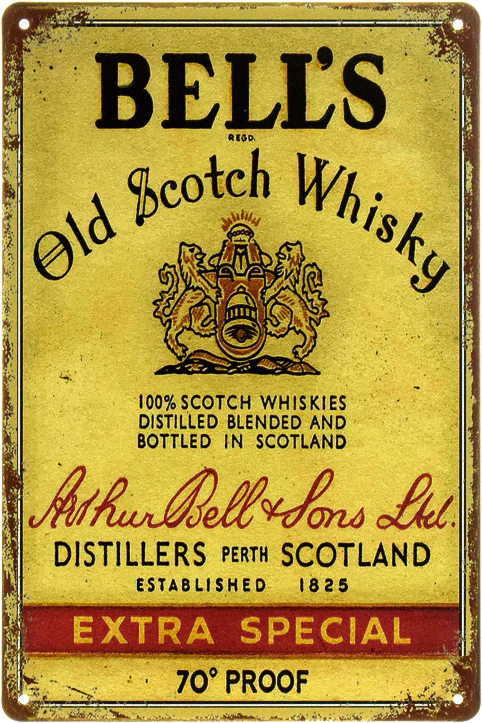 Табличка металева "Bell's Old Scotch Whisky Extra Special" 20x30 см (ms-104399)