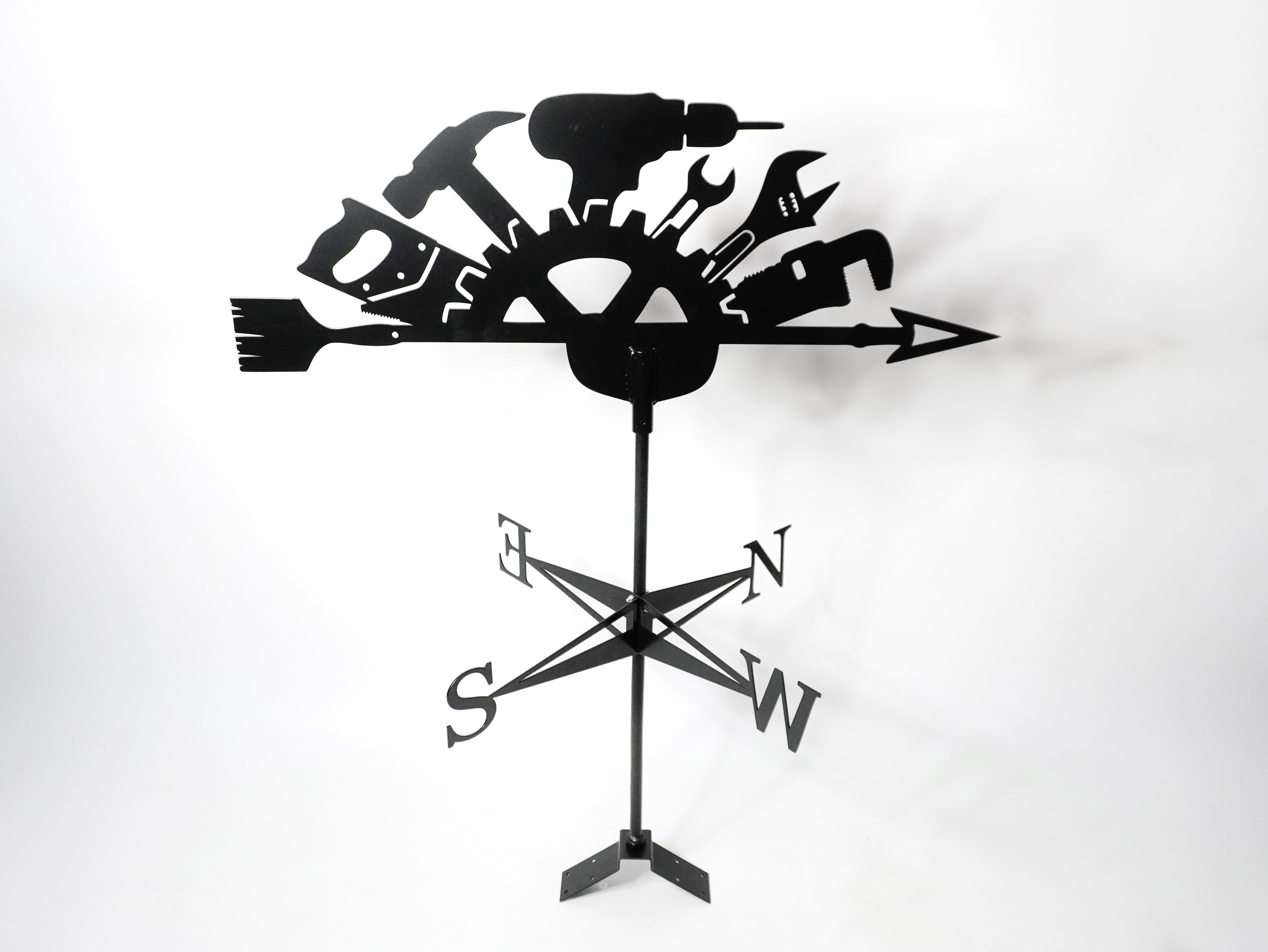 Флюгер на дах металевий Інструменти Чорний - фото 2 Флюгер на дах металевий Інструменти Чорний - фото 2