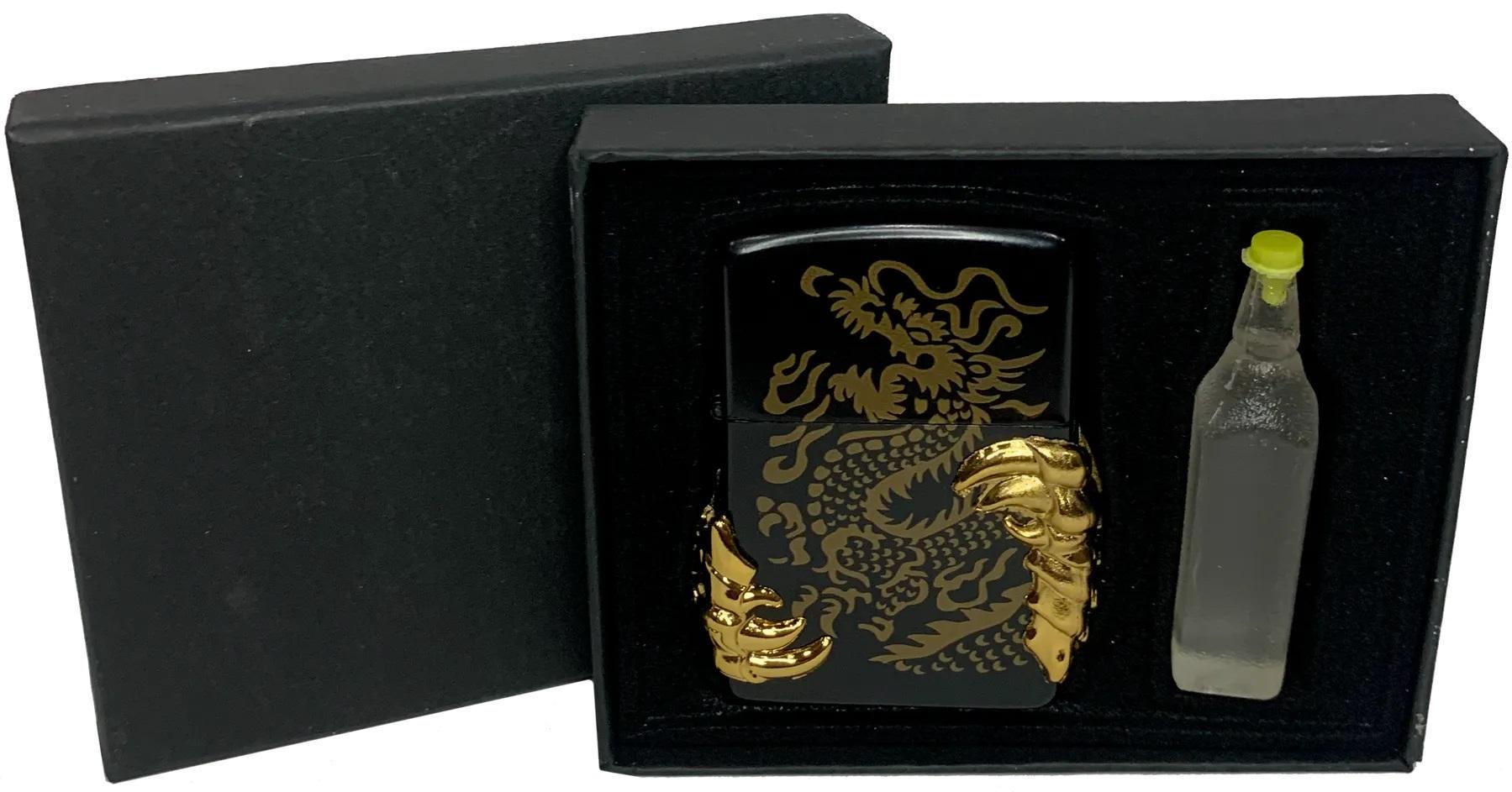 Зажигалка бензиновая Star Lighters The dragon's claw HL-373 в подарочной упаковке Black  (SL_HL373-2)