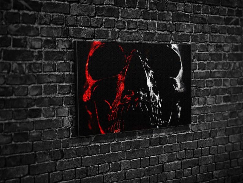 Картина для интерьера Жуткий череп 120x80 см (637
