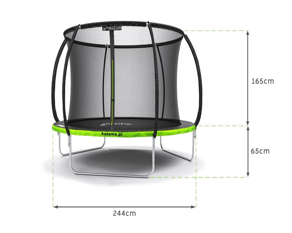 Батут Just Fun Premium внутрішня сіткa 244 см Чорний (2735132208) - фото 6