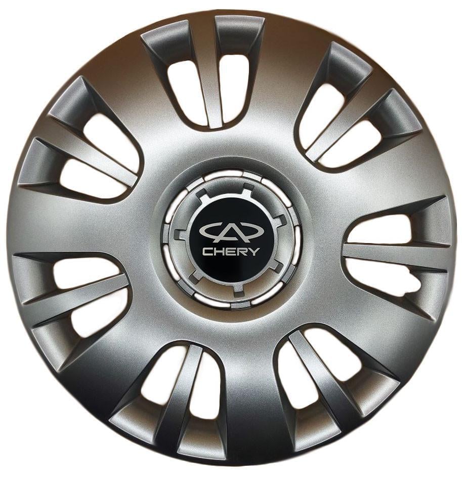 Колпаки SJS с логотипом Chery 407 R16 4 шт. Серебряный (31008726)