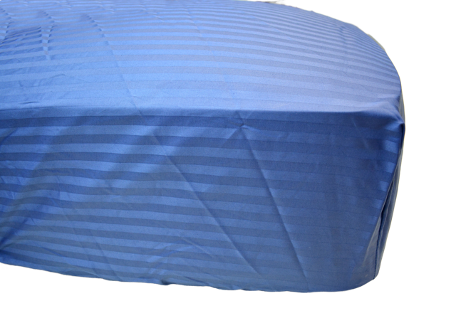 Простирадло на резинці Чарівна ніч сатин страйп 140x200x25 см Синій - фото 3