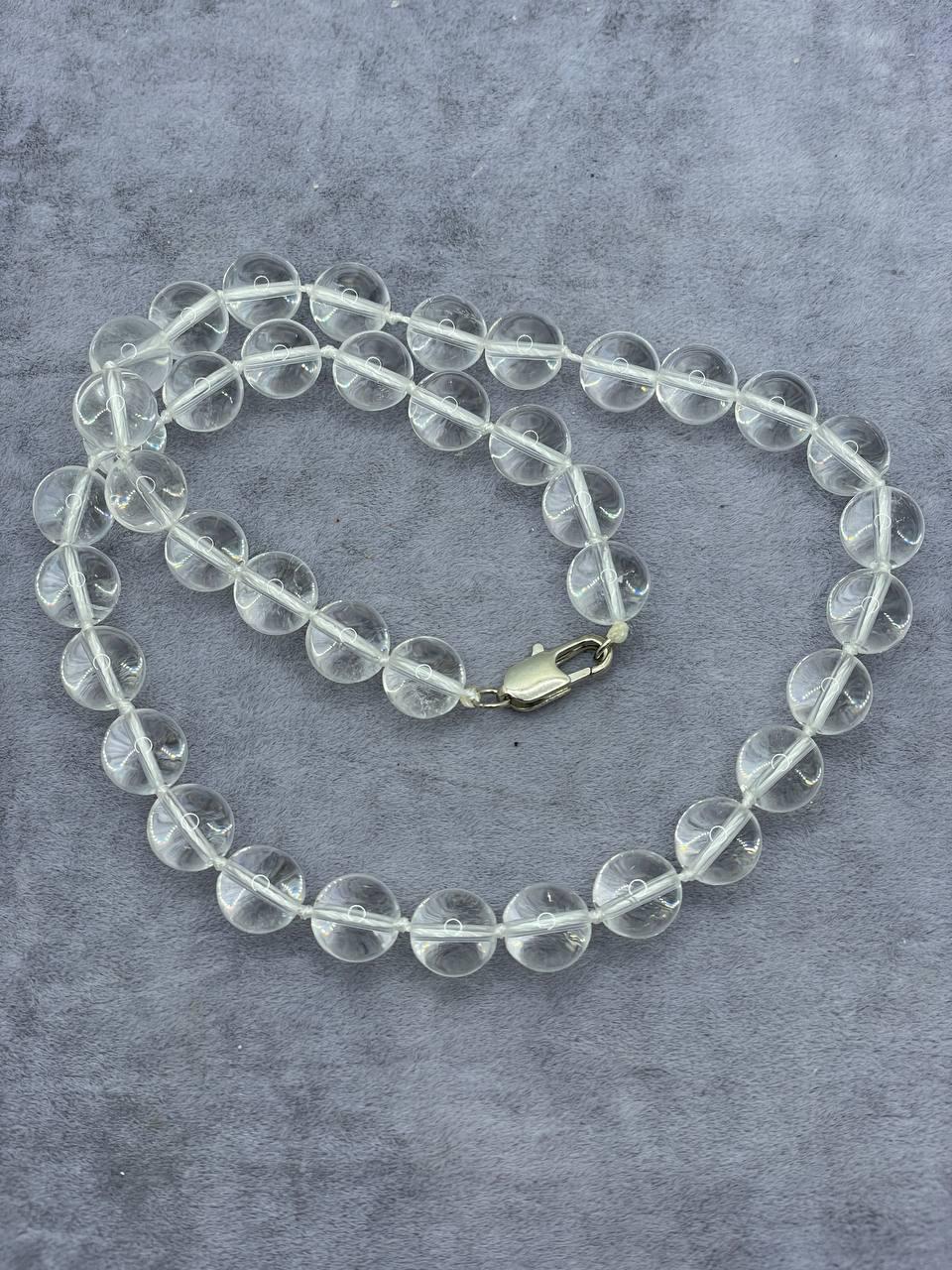 Бусы горный хрусталь 45 см 10 мм Бесцветный (9752)