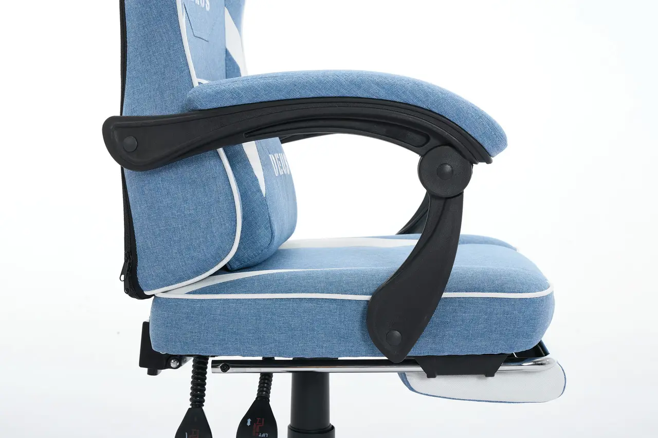 Крісло комп'ютерне Deus ED09 текстиль із підставкою для ніг Блакитний (2981) - фото 9