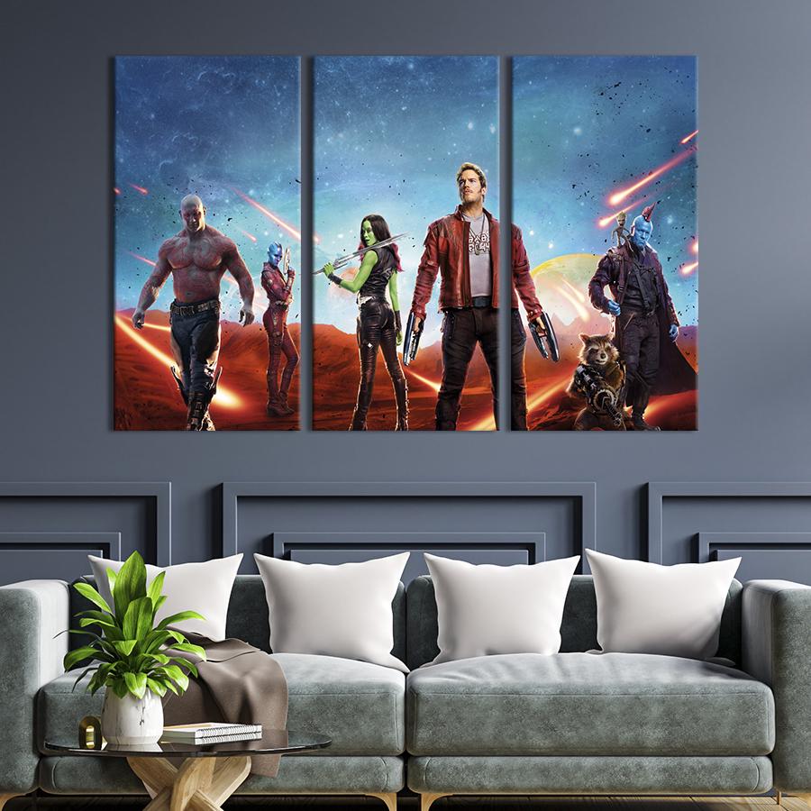 Картина на холсте триптих Команда Стражей галактики 156x100 см (1485-31)