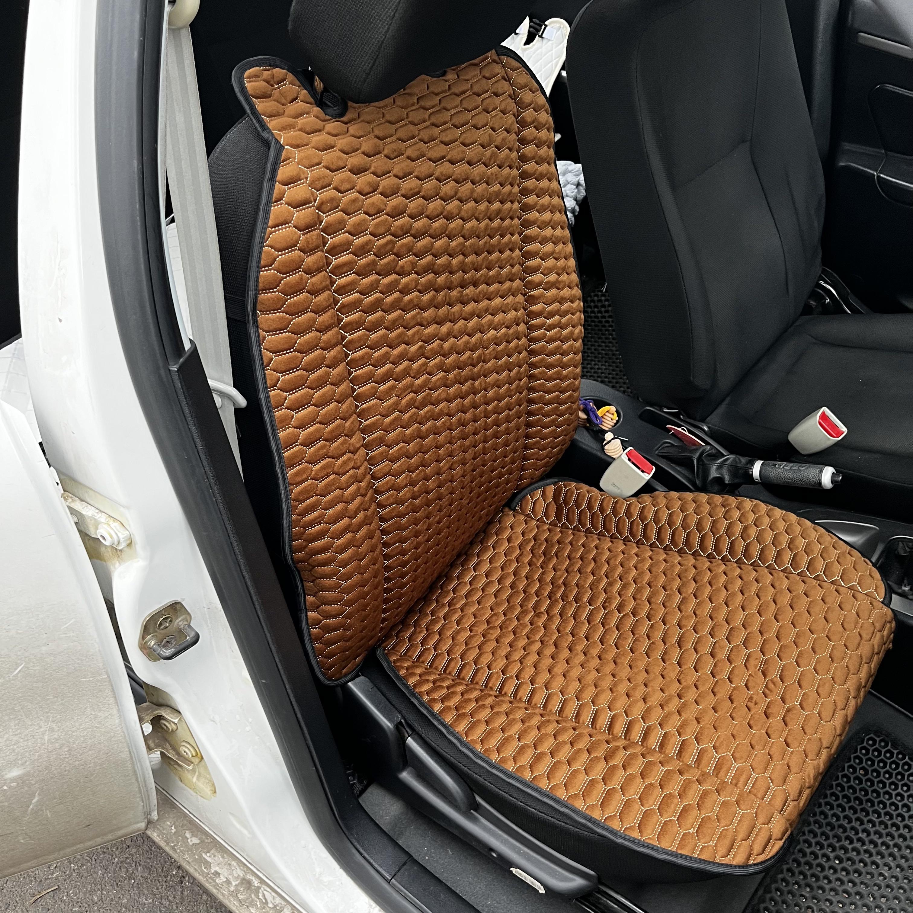 Накидка універсальна на переднє сидіння авто з алькантари 1 шт. Коричневий