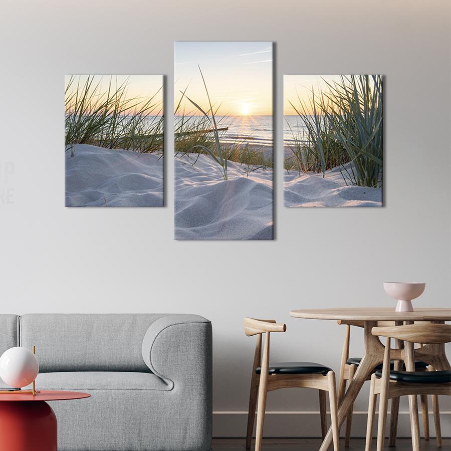 Картина для интерьера Трава на берегу Балтийского моря 96x60 см (436-32)