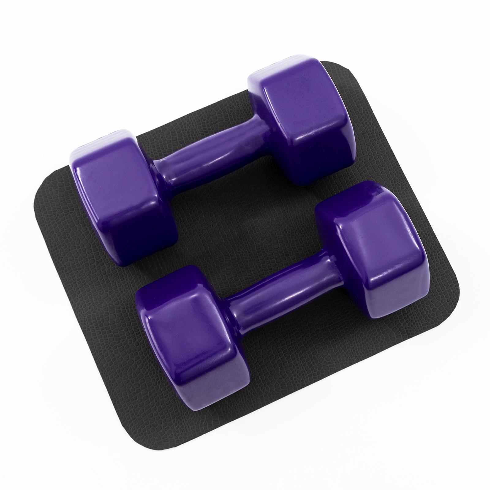Гантели виниловые с ковриком OSPORT Profi 2 шт. 10 кг Фиолетовый (OF-0210) - фото 2 Гантели виниловые с ковриком OSPORT Profi 2 шт. 10 кг Фиолетовый (OF-0210) - фото 2