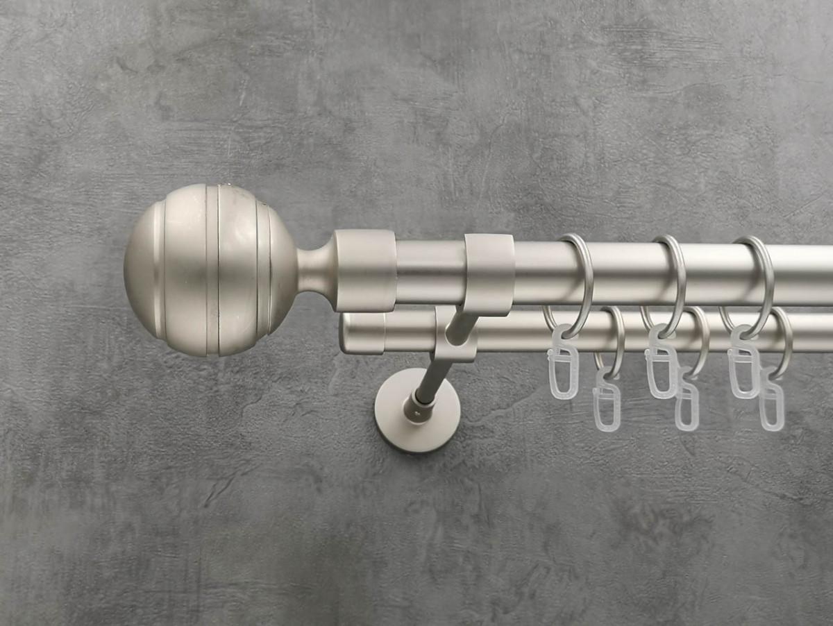 Карниз Quadrum EM235 гладка штанга подвійний модерн 25/19 мм 240 см Сатин (272280116)