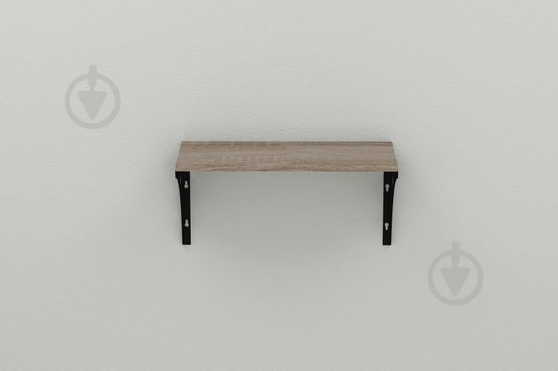 Полка настенная Ferrum-decor Ханди 2 240x700x240 металл Черный ДСП Сонома Трюфель 16 мм (XND0047)
