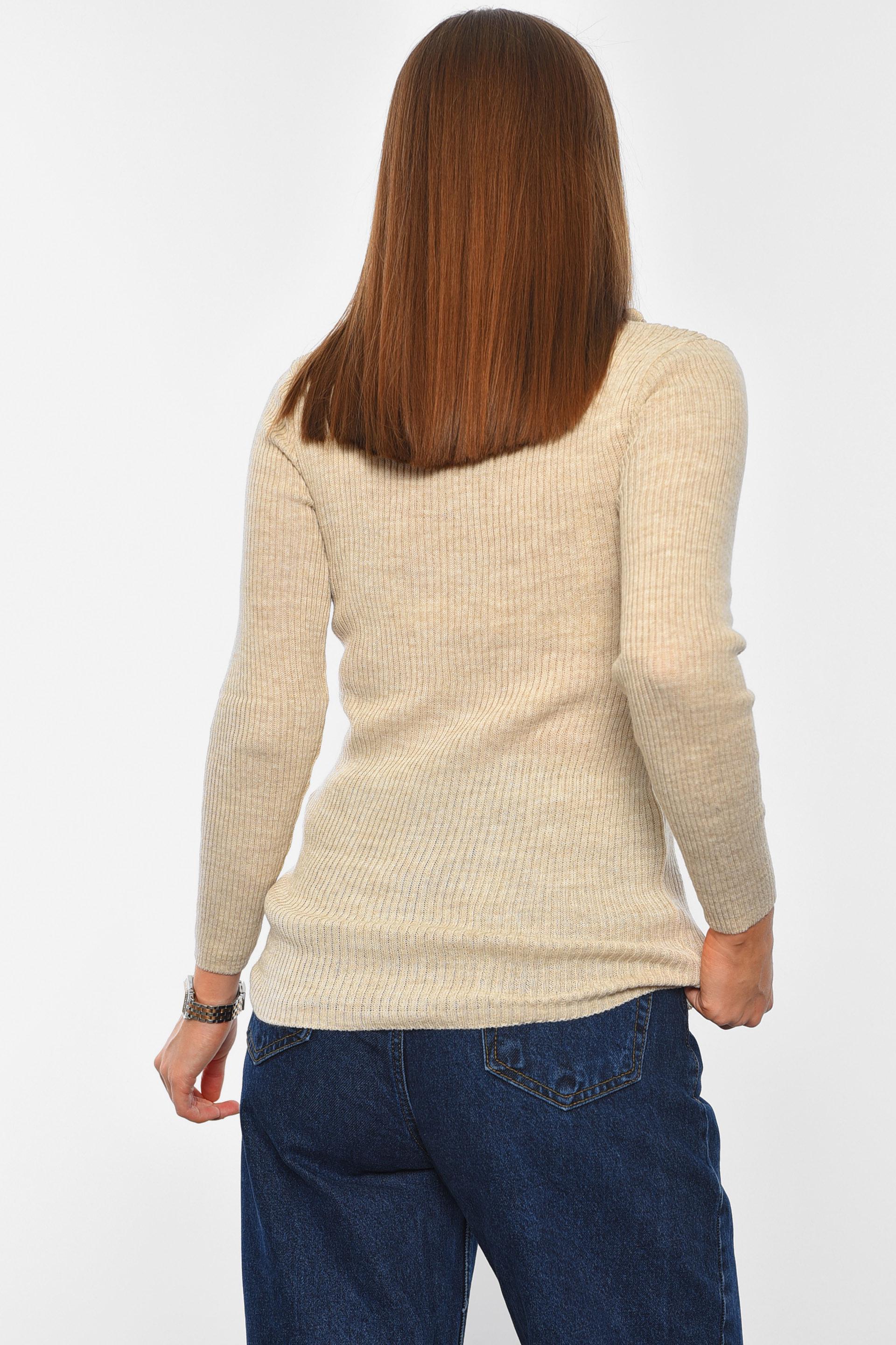 Гольф женский однотонный S-XL Светло-бежевый (194566) - фото 3 Гольф женский однотонный S-XL Светло-бежевый (194566) - фото 3