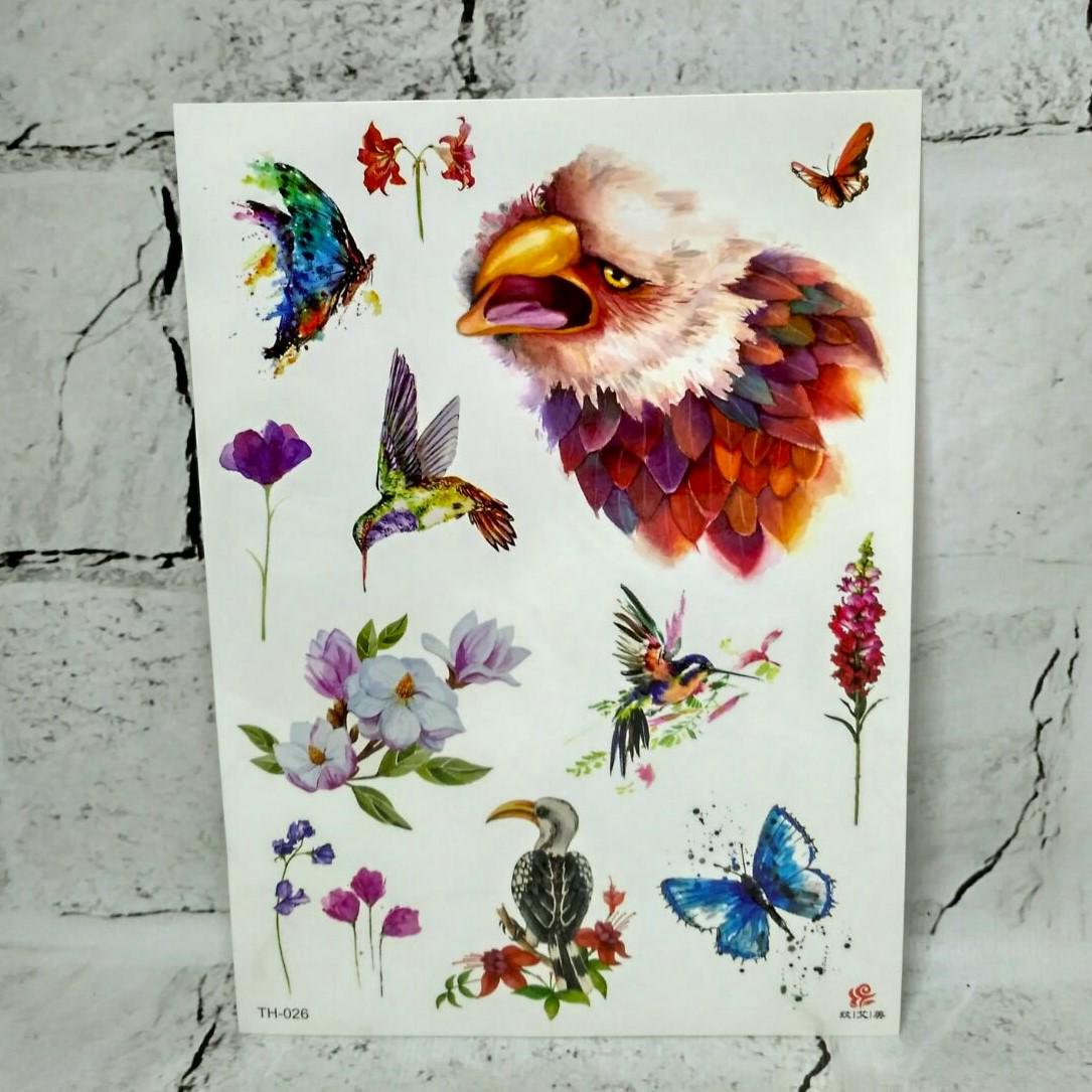 Тату временные Микс лист 15x21 см (TH-026)