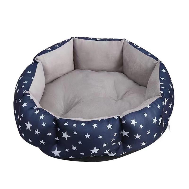 Лежак для животных Lesko SY-2022-1208 Stars круглый M Blue (24366701)