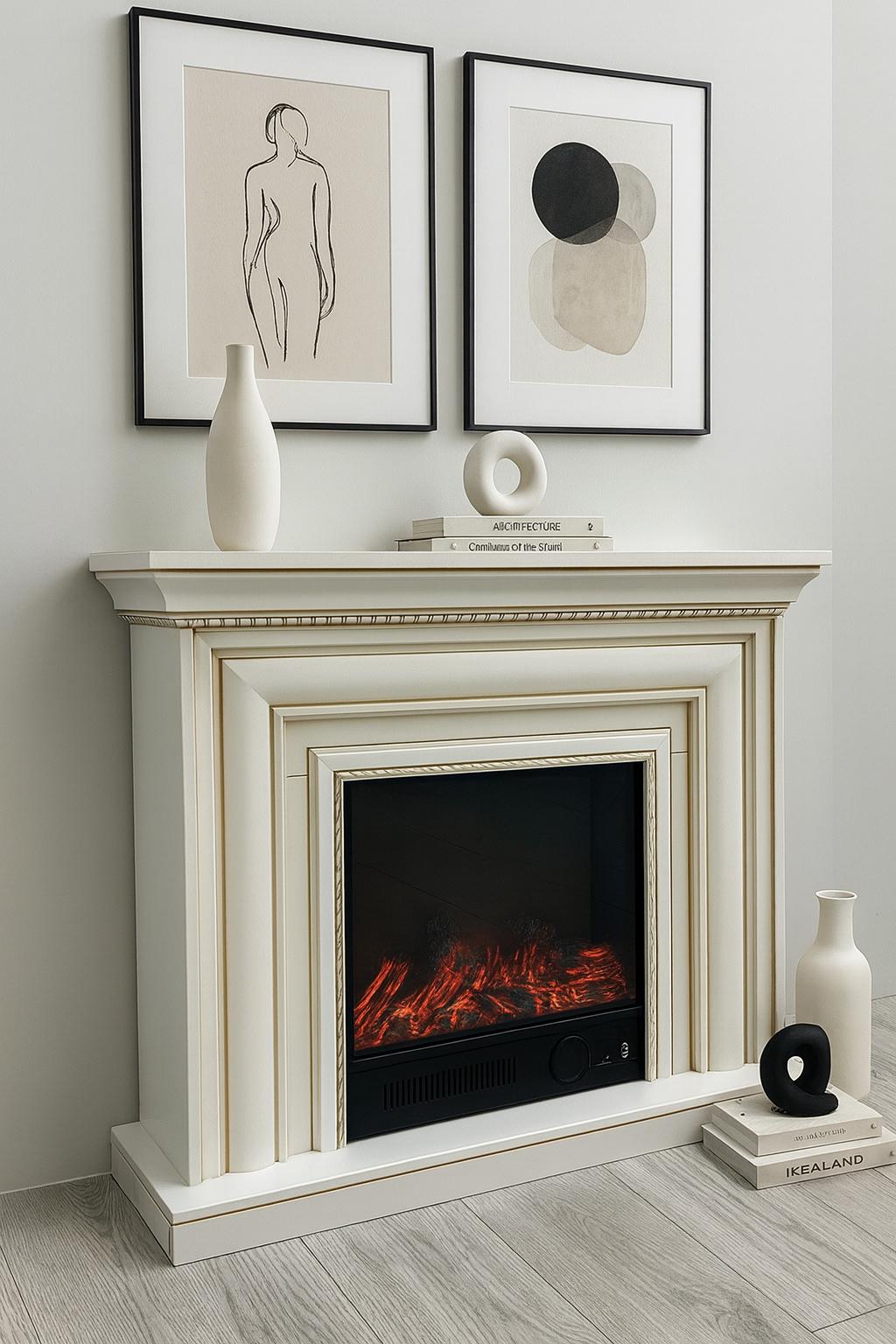 Камин электрический Elizabet Gold Bluetooth звук потрескивания дров 1500 Вт (10080126) Камин электрический Elizabet Gold Bluetooth звук потрескивания дров 1500 Вт (10080126)