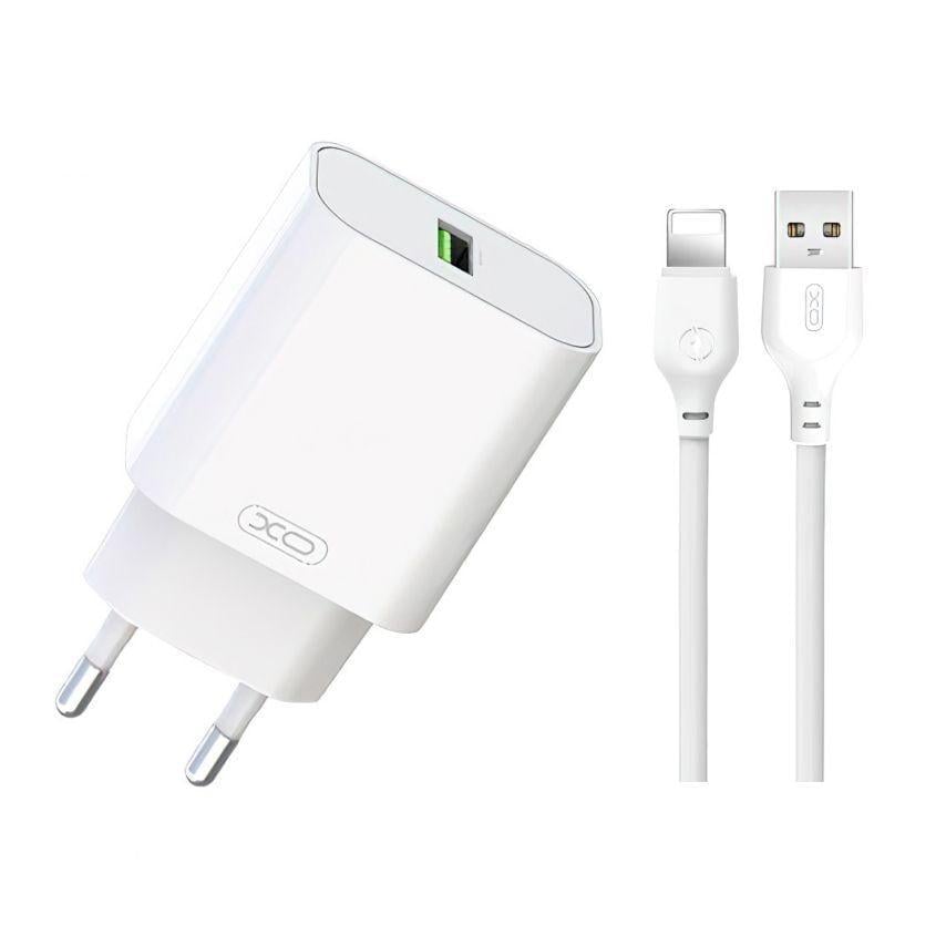 Адаптер Xo L103 QC3.0/18 W/Data Cable USB to Lightning White