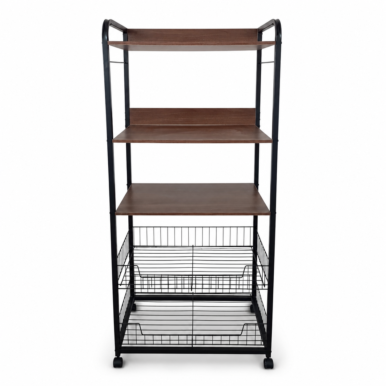 Стеллаж на колесах 5 полок 142х64х40 см Темный Орех (MB-162-DarkWalnut)