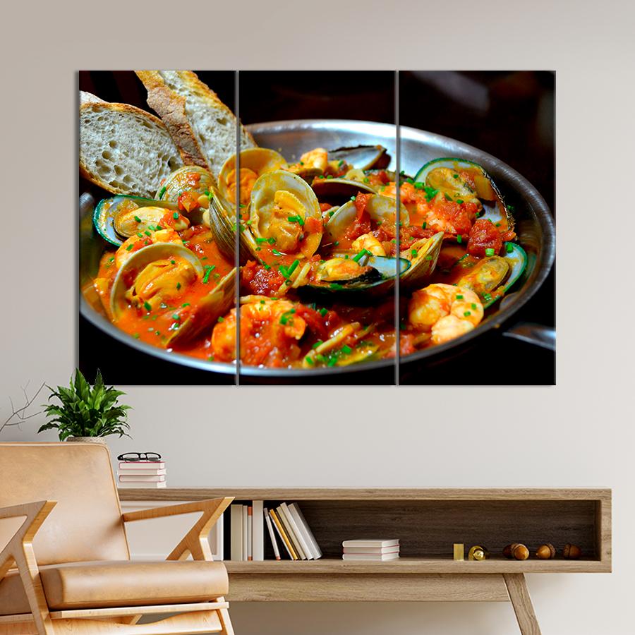 Настенний декор Мидии в соусе с зеленью 78x48 см (A504-3)