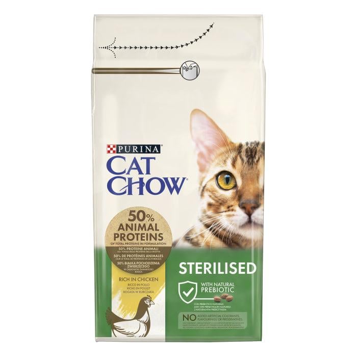 Корм Cat Chow Sterilized для стерилізованих котів з куркою 15 кг (07613032233051)