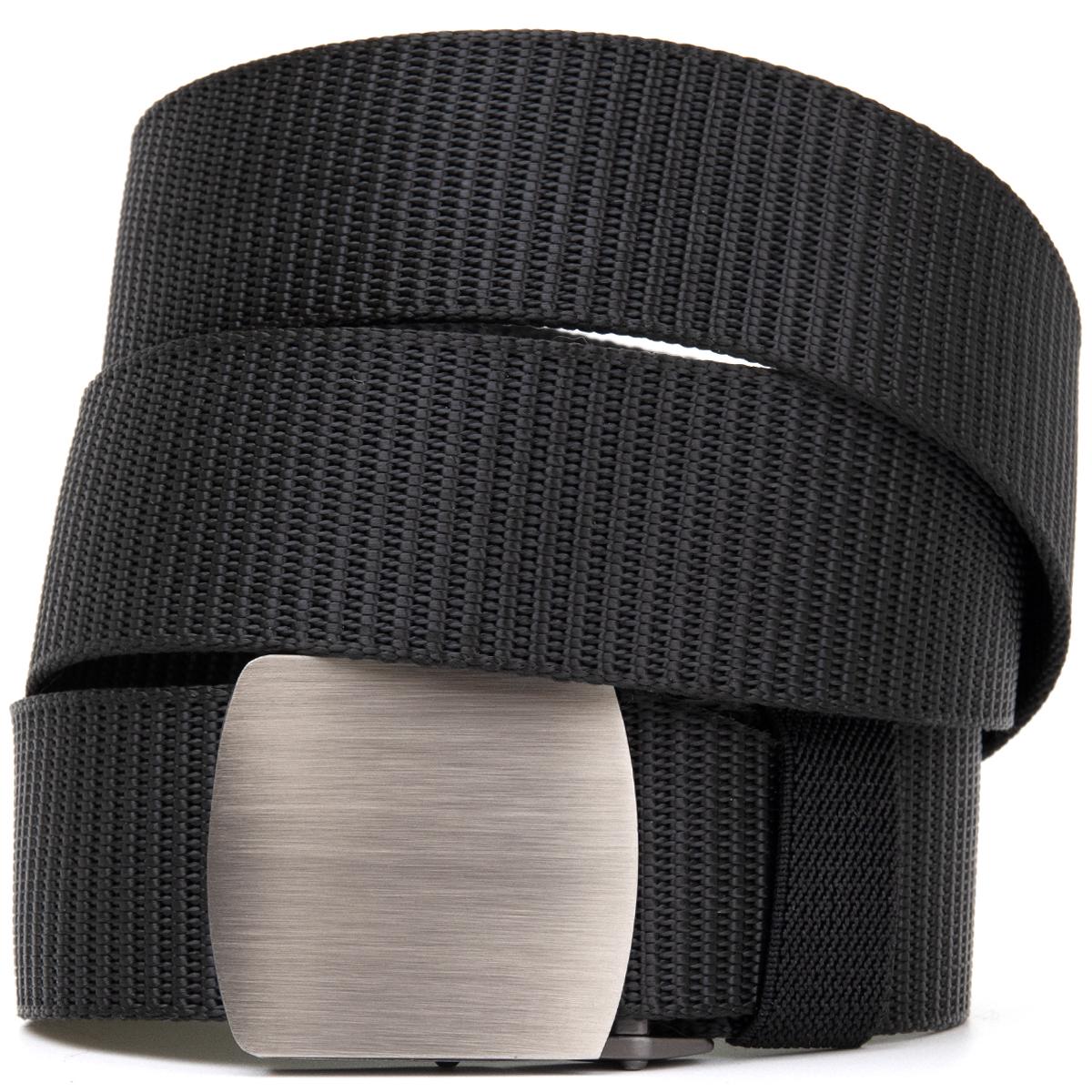 Текстильний ремінь Vintage Belt 20541 з сріблястою пряжкою Чорний