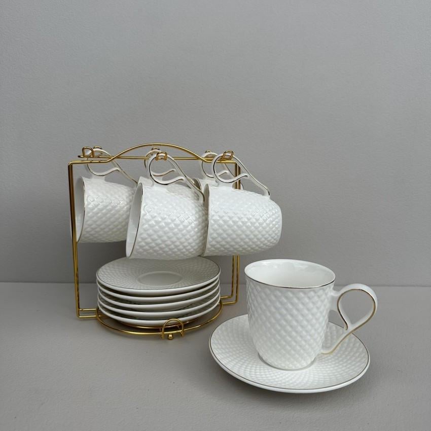 Чайний сервіз порцеляновий S&T 15222-00 Селія на металевій стійці 200 мл/блюдце 13,7 см 12 пр. (2657805359) - фото 4 Чайний сервіз порцеляновий S&T 15222-00 Селія на металевій стійці 200 мл/блюдце 13,7 см 12 пр. (2657805359) - фото 4