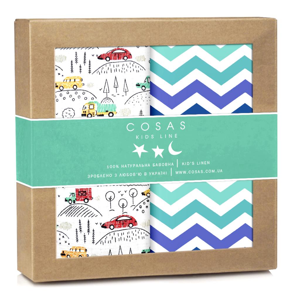 Набор пеленок Cosas Cars Forest Zigzag 80х100 см 2 шт. (4822052036273) Набор пеленок Cosas Cars Forest Zigzag 80х100 см 2 шт. (4822052036273)