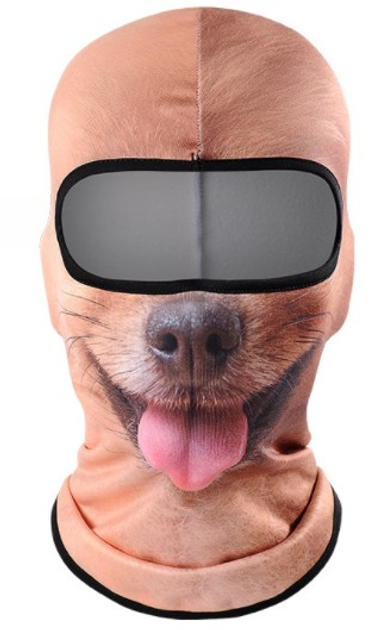 Балаклава Зверомаска 3D Собака с языком 1 с флисом тепла One Size Рыжая (623528334)