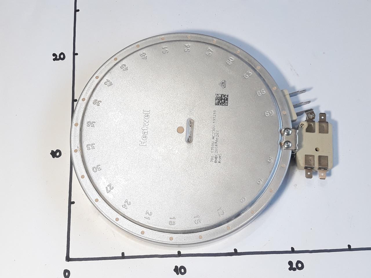 Електроконфорка для склокерамічних поверхонь Ø200 мм 1700W 0,7+1 кВт 5 контактна (0910) - фото 3
