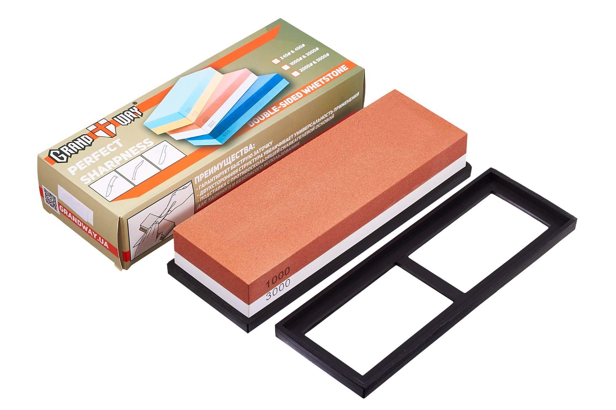 Точильный камень двусторонний для ножей Grand Way 6262 1000/3000 grit - фото 2 Точильный камень двусторонний для ножей Grand Way 6262 1000/3000 grit - фото 2
