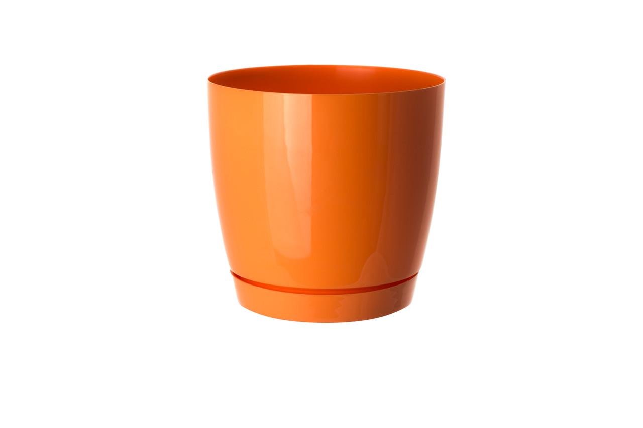 Горщик для квітів з підставкою Form-Plastic Тоскана круглий 1,6 л 13х12 см Помаранчевий