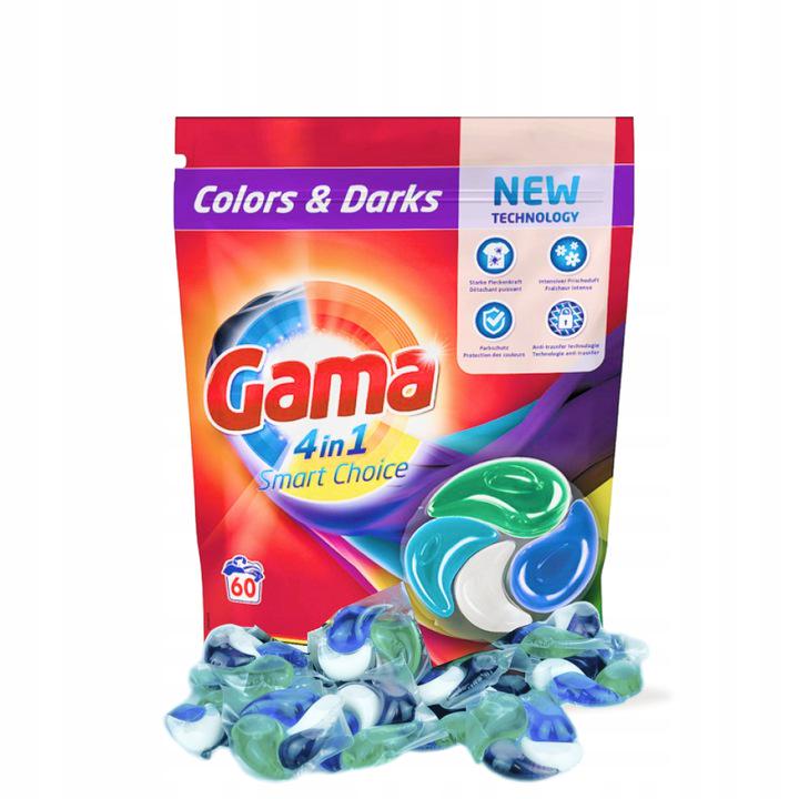 Капсулы для стирки цветных вещей всех типов ткани Gama Colors&Darks универсальные 60 шт.