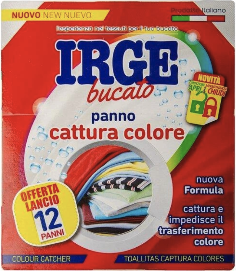 Серветка-пастка IRGE для прання кольорових речей 12 шт. (044616/052031)