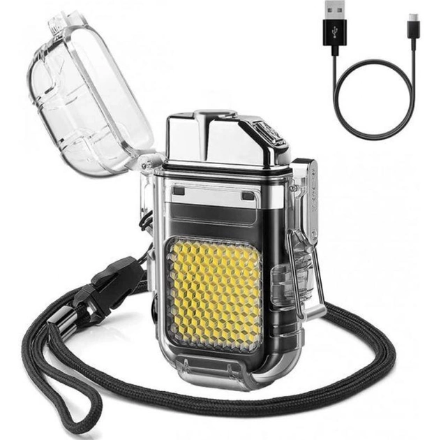 Зажигалка электронная USB с LED фонариком