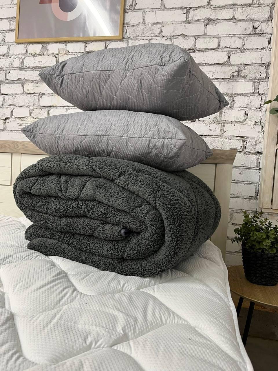 Ковдра хутряна євро 200x210 см Темно-сірий (22936503) - фото 7