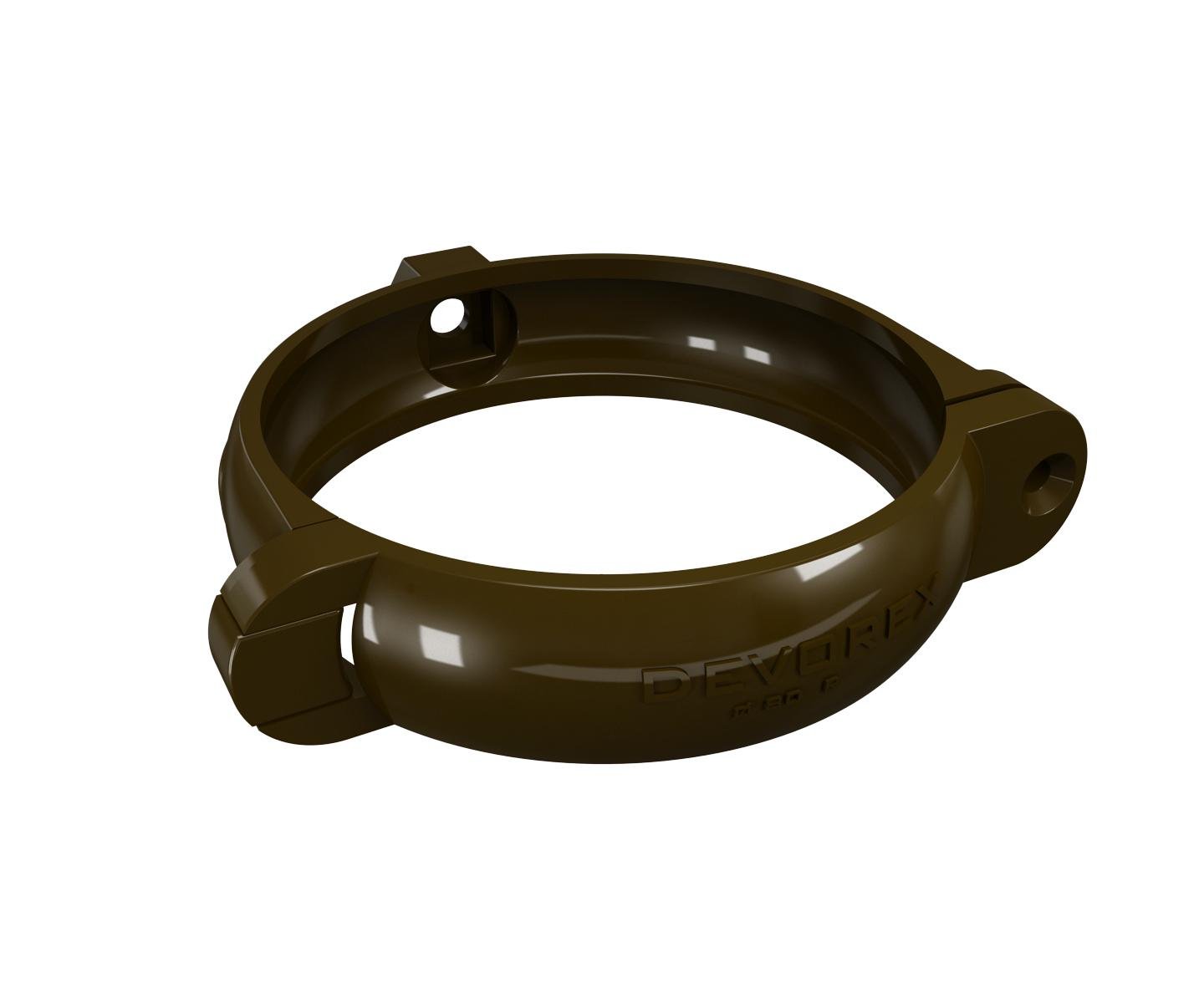 Хомут кріплення труби ПВХ DEVOREX Classic 120 Коричневий (11702194) - фото 1